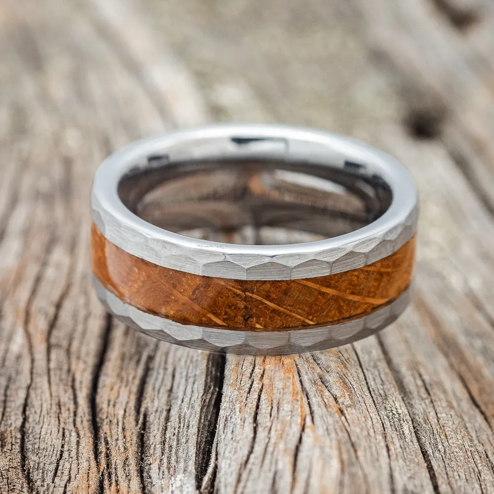 WHISKEY BARREL WEDDING BAND WITH FACETED EDGES - TUNGSTEN - SIZE 13