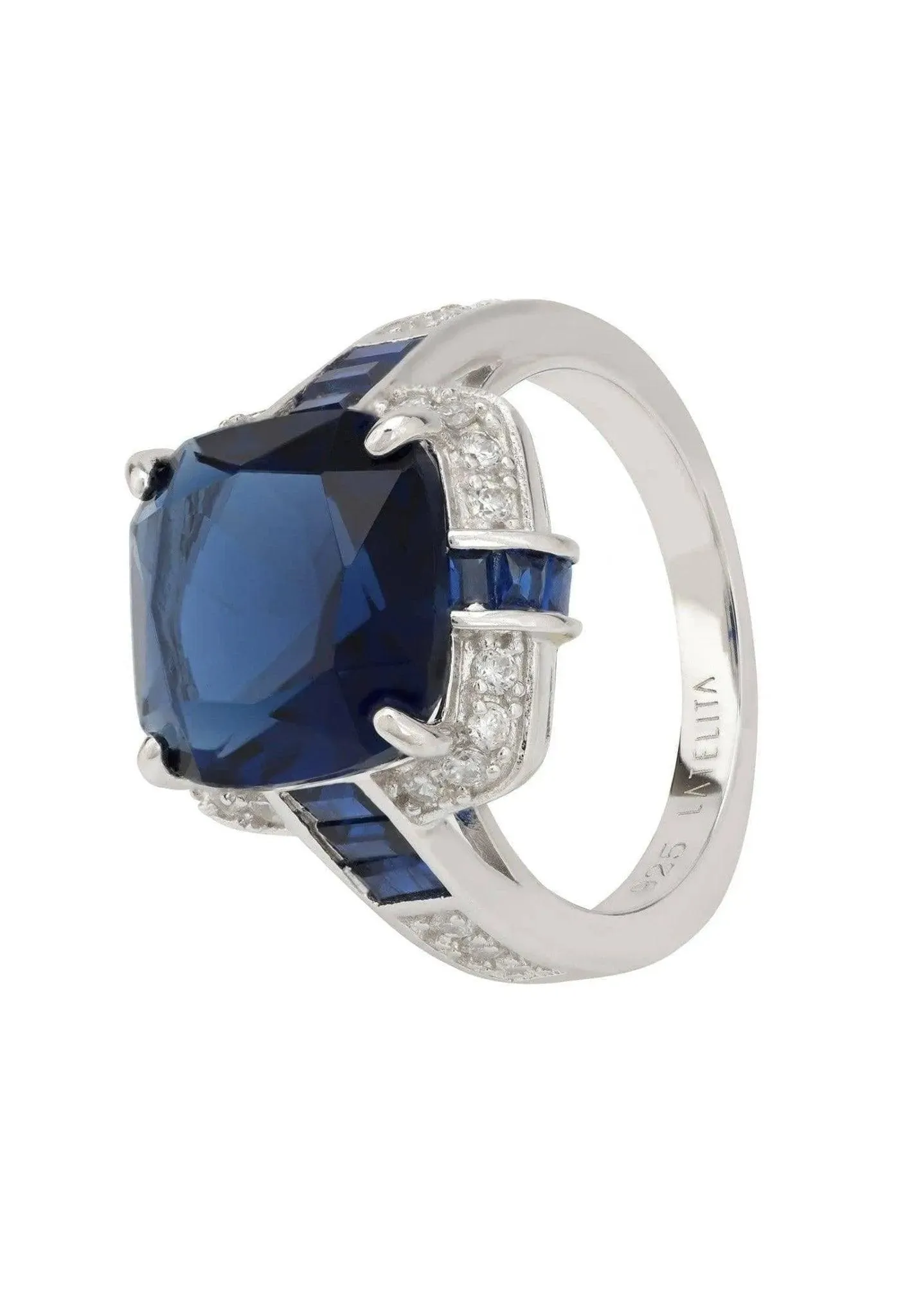 Windsor Lab-created Sapphire Sterling Silver Ring