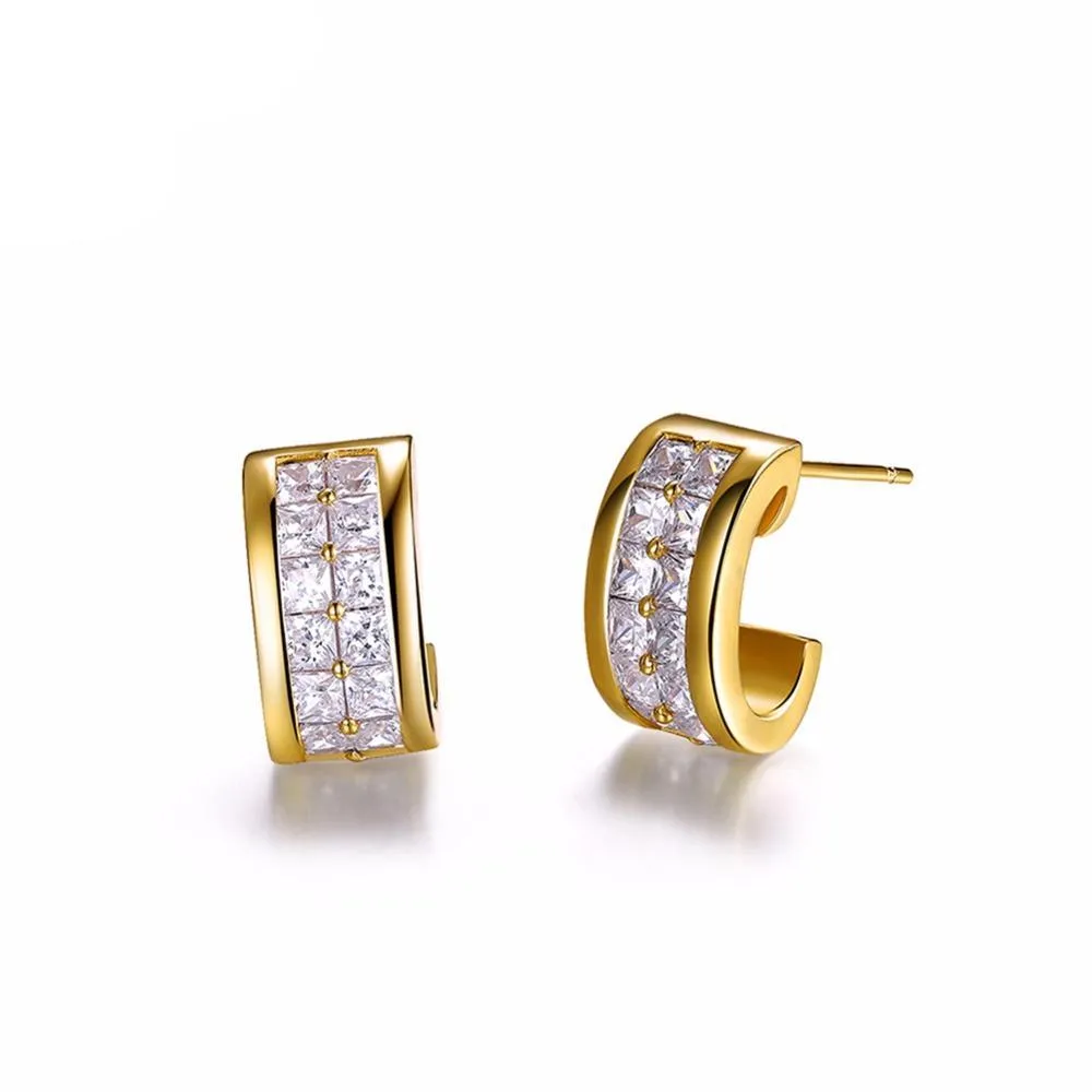 Women's Luxury Clear Cubic Zirconia Stud Earrings