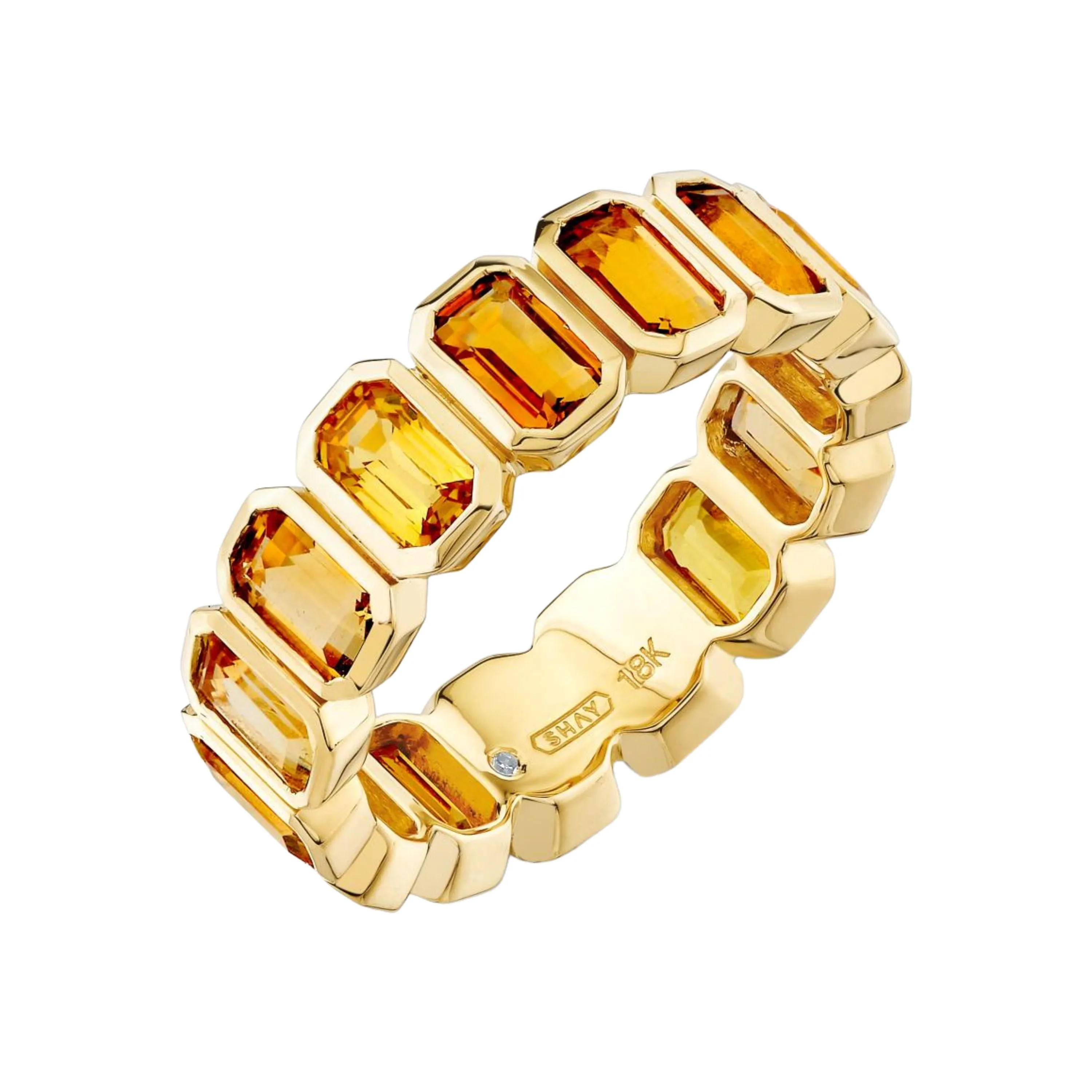 YELLOW SAPPHIRE & CITRINE BEZEL ETERNITY BAND