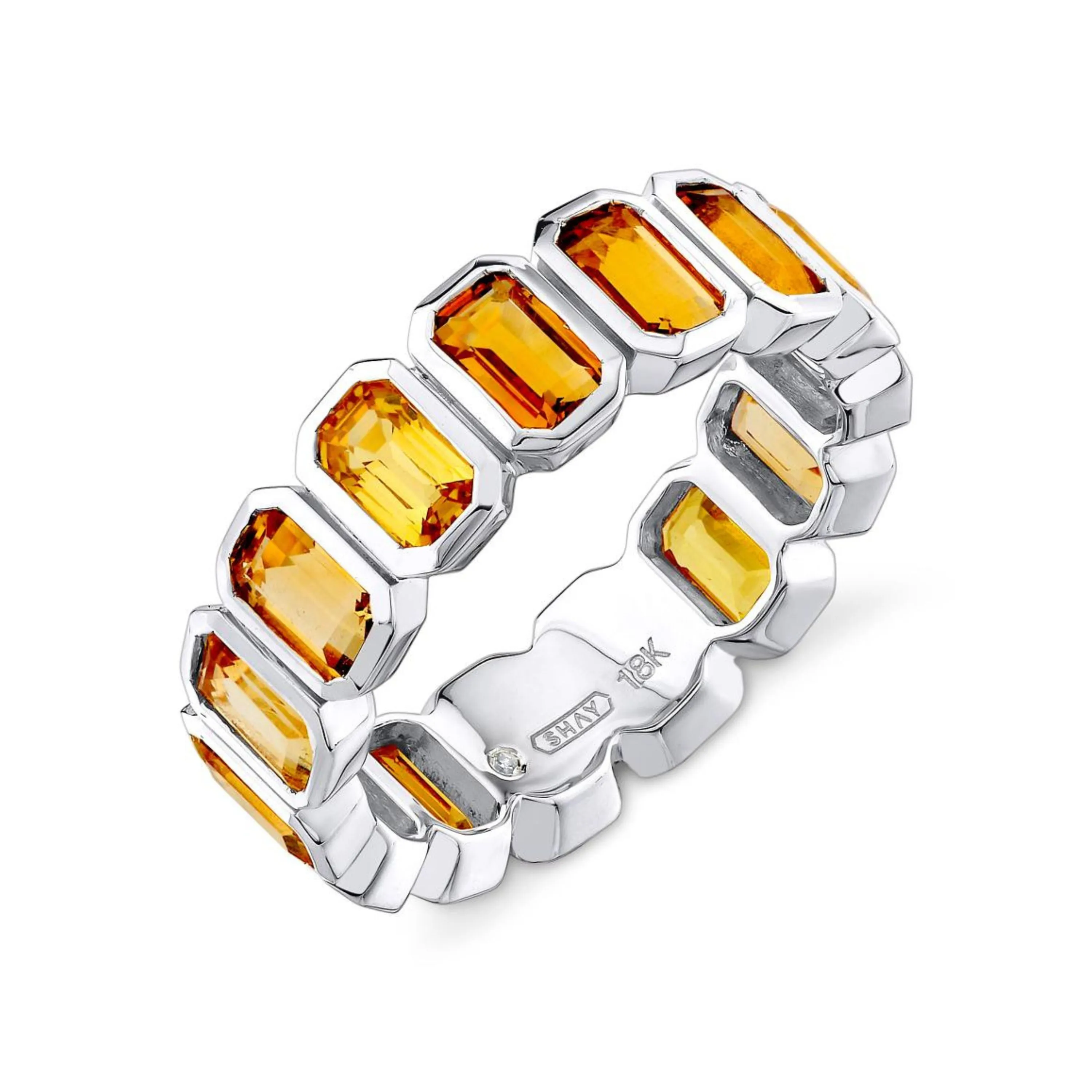 YELLOW SAPPHIRE & CITRINE BEZEL ETERNITY BAND