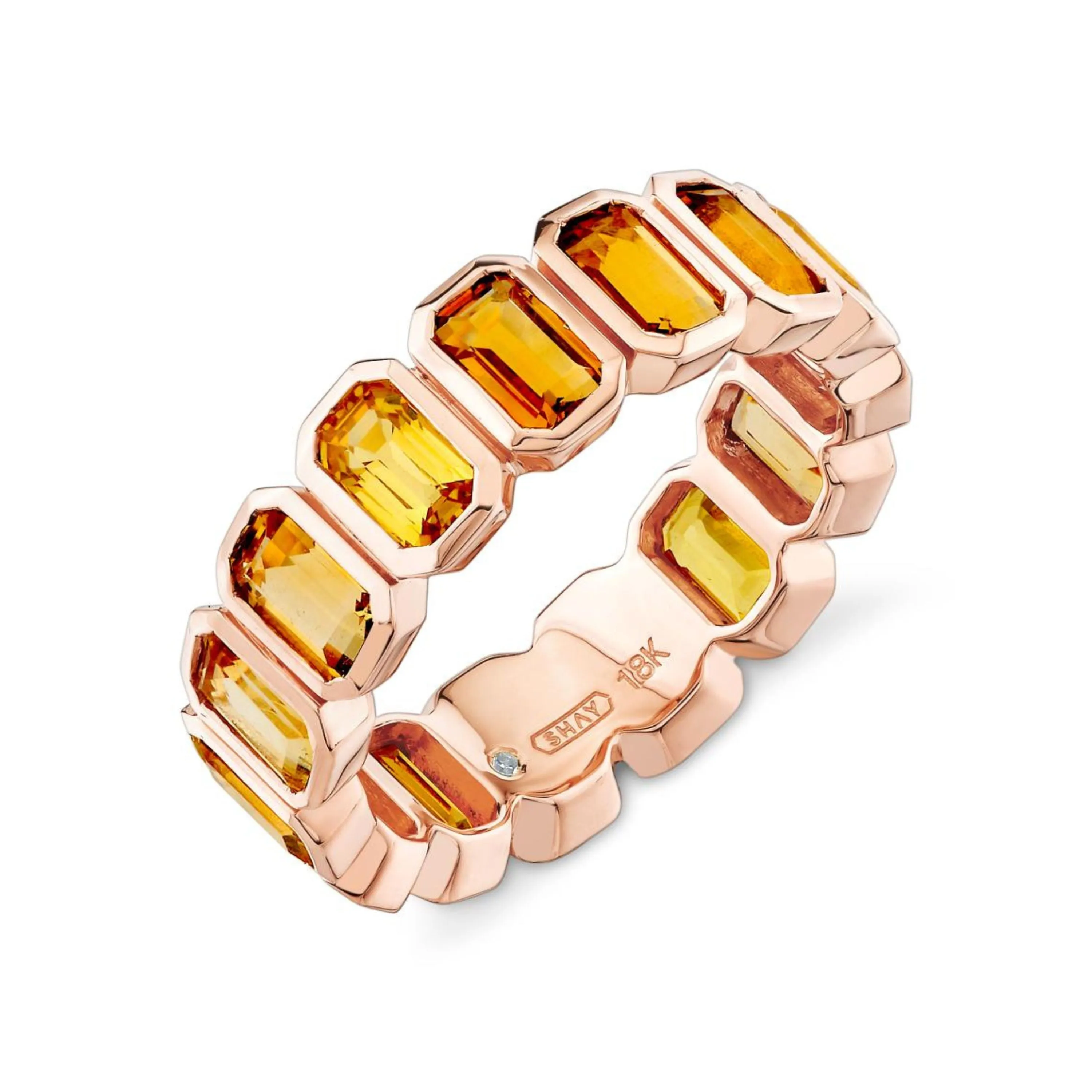 YELLOW SAPPHIRE & CITRINE BEZEL ETERNITY BAND