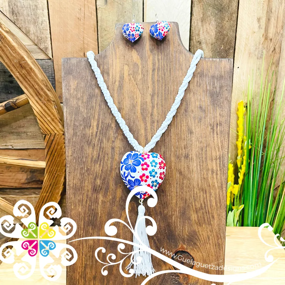 Yoselin Heart Jewelry Set - Hand Painted Jewelry Set