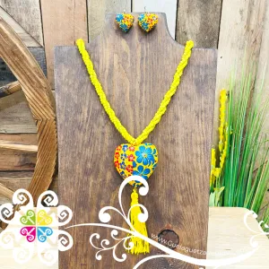 Yoselin Heart Jewelry Set - Hand Painted Jewelry Set