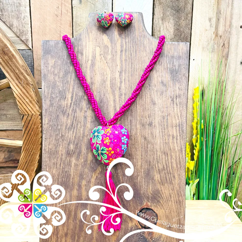 Yoselin Heart Jewelry Set - Hand Painted Jewelry Set