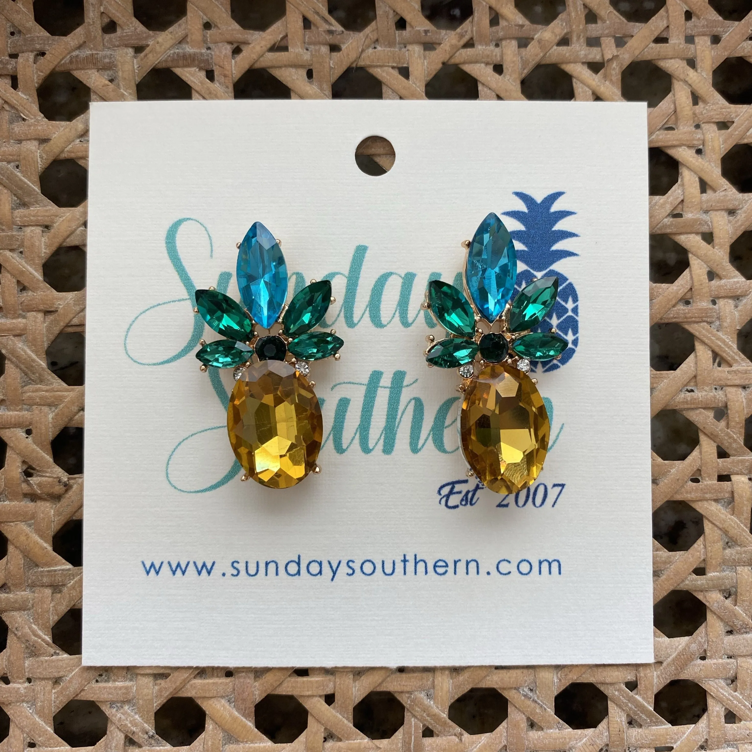 Zoe Crystal Pineapple Earrings